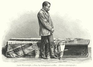 Jacob Wainwright, ein Yao, bei Livingstones Sarg (Gravur)