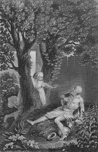 Hiob tadelt seine Frau (Gravur) von European School