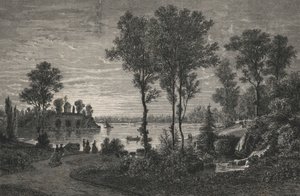 Der Gravelle-See im Bois de Vincennes (Gravur) von European School