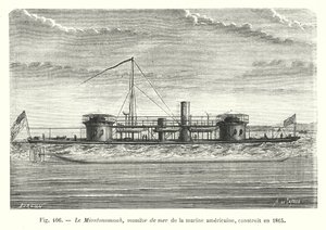 Der Miantonomoah, Monitor der amerikanischen Marine, gebaut 1865 (Stich) von European School