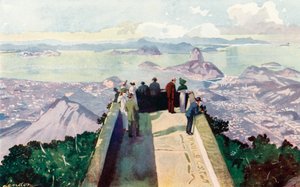 Blick vom östlichen Rand des Corcovado-Gipfels, 2.300 Fuß von European School