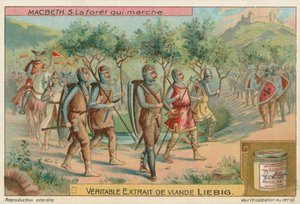 Macbeth. Der Wald, der marschierte, Liebig-Karte, frühes 20. Jahrhundert von European School