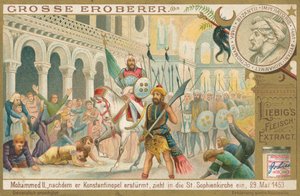 Mohammed II in Konstantinopel, Liebig-Karte, frühes 20. Jahrhundert