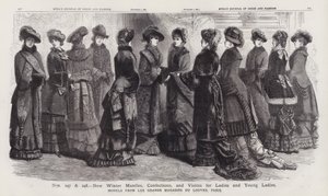 Neue Wintermäntel, Konfektionen und Besuche für Damen und junge Damen, Modelle aus Les Grands Magasins du Louvre, Paris von European School