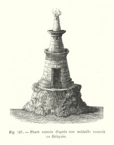 Römischer Leuchtturm nach einer in Bithynien gefundenen Medaille (Stich)
