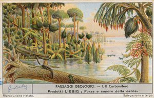Prähistorische Welt, Liebig-Karte, frühes 20. Jahrhundert von European School