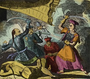 Shing Shi oder Ching Shih (gestorben 1844). Chinesische Piratenfrau des 19. Jahrhunderts. Sie kommandierte eine echte Flotte, mit der sie Admiral Kwo Lang besiegte.