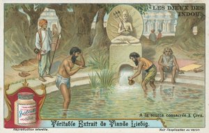 Shiva, indische Gottheit, Liebig-Karte, frühes 20. Jahrhundert von European School