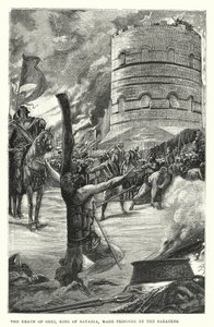 Der Tod von Orri, König von Bayern, gefangen von den Sarazenen (Gravur) von European School