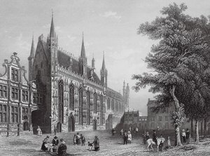Rathaus, Brügge (Gravur) von European School