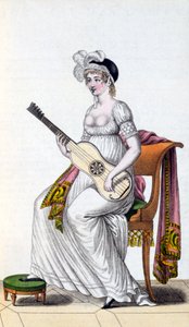 Frau mit Gitarre, spätes 18. Jahrhundert