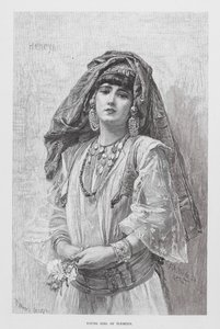 Junges Mädchen aus Tlemcen (Gravur) von European School