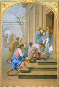 Ankunft des heiligen Bruno in Grenoble bei Saint Hugh von Eustache (studio of) Le Sueur