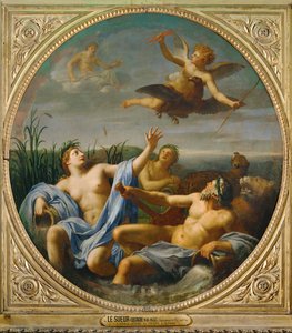 Amor stiehlt den Donner des Jupiter und fliegt davon