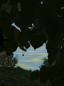 Morgenhimmel durch Blätter, 2025 von Evan Sklar