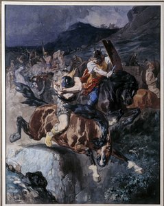 Kampf der fränkischen Reiter von Evariste Vital Luminais