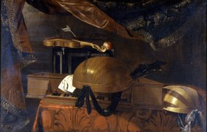 Musikinstrumente. Gemälde von Evaristo Baschenis (1617 - 1677)