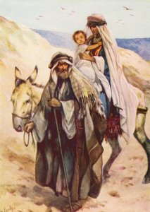 Joseph und Maria bringen das Jesuskind nach Ägypten