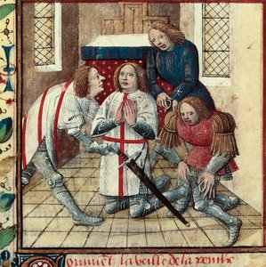 Die Ritterschlagung von Galahad (Gaalad oder Galaad) in der Abtei