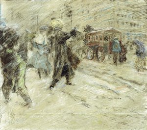 Schneesturm, Madison Square, New York von Everett Shinn