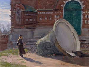 Die Zerstörung von Kirchenglocken, 1924 von Evgeni Ivanovich Stolitsa