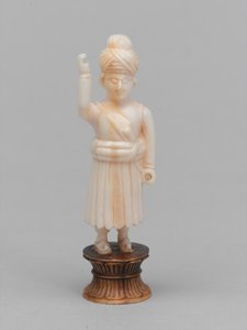 Schwarzer Bauer, Schachfigur, Indien, um 1820