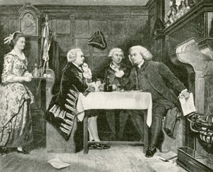 Johnson, Goldsmith und Boswell in der Mitre Tavern