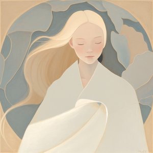 Blondes Mädchen, abstrakte Ölgemälde