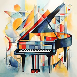 Kandinsky abstrakter Stil, abstrakte Klaviertasten, Wanddekoration für Flur und Wohnzimmer