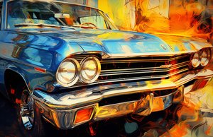 Vintage alte Autoposter zum Verkauf, Online-Kunstdrucke, Raumdekoration von F. Abderrahim