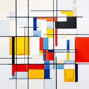 Abstrakter Piet Mondrian Malstil von F. Abderrahim