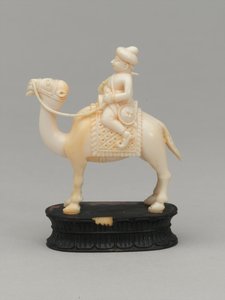 Schwarzer Springer, Schachfigur, Indien, um 1820