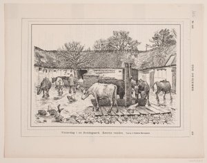 Wintertag auf einem Bauernhof