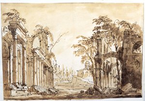 Szene aus dem ersten Akt der Oper "Lucio Silla" von Wolfgang Amadeus Mozart, 1772 von Fabrizio Galliari