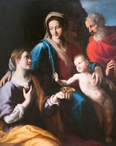 Madonna mit Kind, Heiliger Josef und Heilige Lucia von Fabrizio Santafede