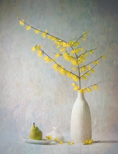 Gelbe Blumen und Birne von Fangping Zhou