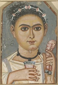 Junge mit einer Blumengirlande im Haar, ca. 200-230 von Fayum mummy portraits