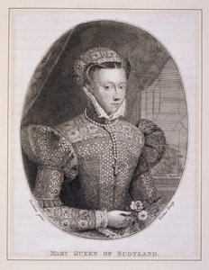 Maria Stuart (1542-87), graviert von George Vertue (1684-1756) von Federico (after) Zuccaro