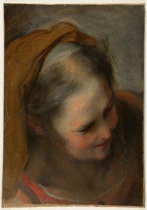 Kopf einer alten Frau, nach rechts blickend (Heilige Elisabeth) von Federico Barocci