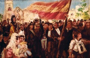 Plaza San Antonio de Cadiz am Tag des Eides auf die Verfassung von 1812 von Federico Godoy y Castro