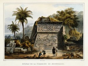 Ruinen der Pyramide von Xochicalco, 1839?