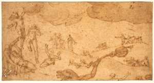 Szene aus der Hölle der Geizigen von Federico Zuccaro