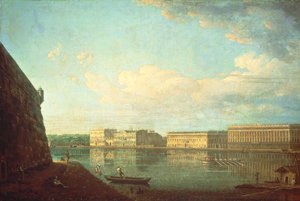 Der Palastdamm von der Peter-und-Paul-Festung aus gesehen, St. Petersburg von Fedor Yakovlevich Alekseev