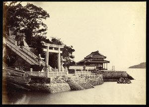 Eingang des Tempels von Kami-Hamayou in Shimonoseki von Felice Beato