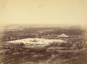 Gesamtansicht von Mandalay vom Mandalay-Hügel mit den 450 Pagoden und der unvergleichlichen Pagode