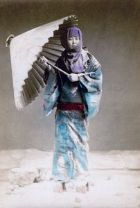 Museme, Frau im Winterkostüm, Japan, 1882