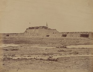 Rückseite des Nordforts nach seiner Eroberung, zeigt den Rückzug der chinesischen Armee, 21. August 1860