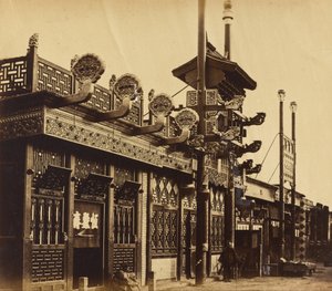 Geschäfte und Straße, chinesische Stadt Peking, Oktober 1860 von Felice Beato