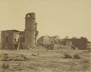 Die Residenz, vom Redan-Batterie aus gesehen, zeigt das Tai-Khana von Felice Beato