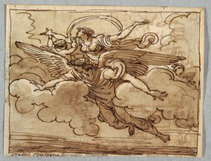 Eine Frau, unterstützt von einem fliegenden Engel